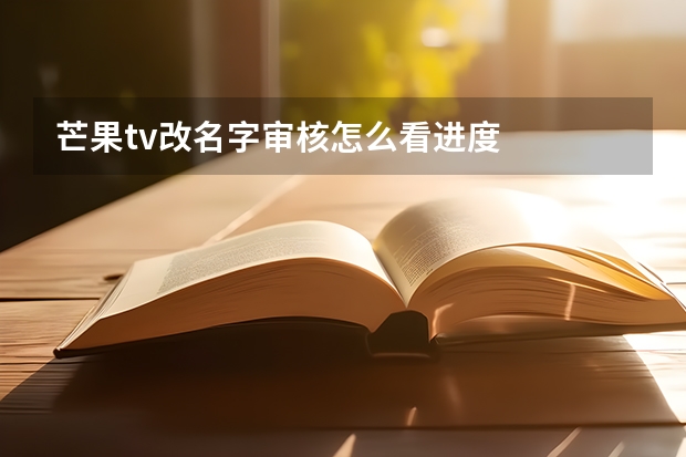 芒果tv改名字审核怎么看进度