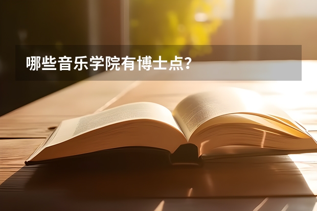 哪些音乐学院有博士点？