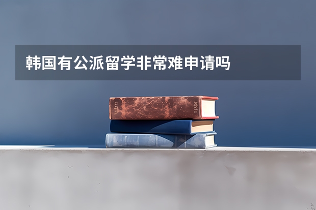 韩国有公派留学非常难申请吗