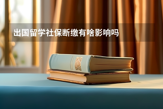 出国留学社保断缴有啥影响吗